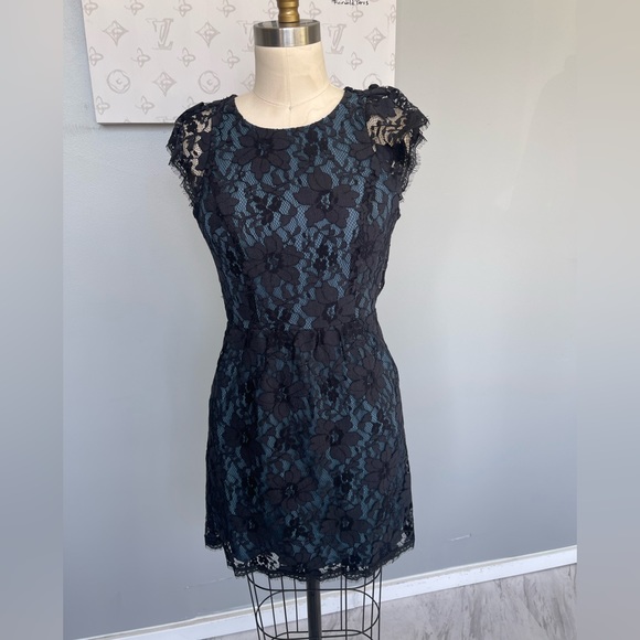 Bcbg Generation - black lace with blue undertone dress - Picture 2 of 6